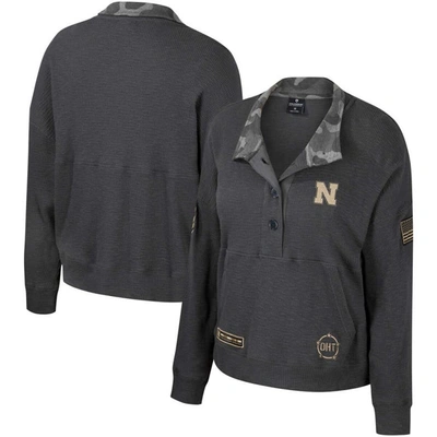 Colosseum Heather Charcoal Nebraska Huskers Oht Military Appreciation Payback Henley Thermal Sweats