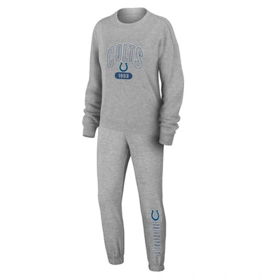 Wear By Erin Andrews Heather Gray Indianapolis Colts Knit Long Sleeve Tri-blend T-shirt & Pants Slee