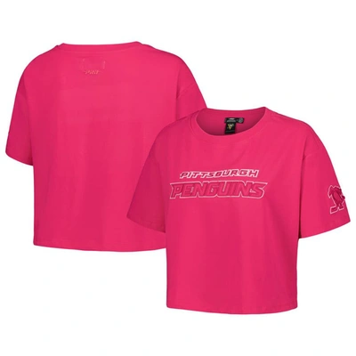 Pro Standard Pittsburgh Penguins Triple Pink Cropped Boxy T-shirt