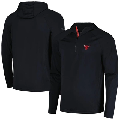 Levelwear Black Chicago Bulls Zander Hoodie Raglan Quarter-zip Top