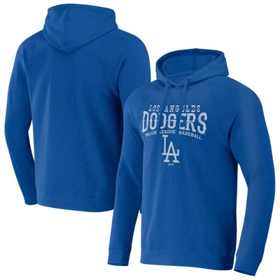 Darius Rucker Collection By Fanatics Royal Los Angeles Dodgers Waffle-knit Raglan Pullover Hoodie