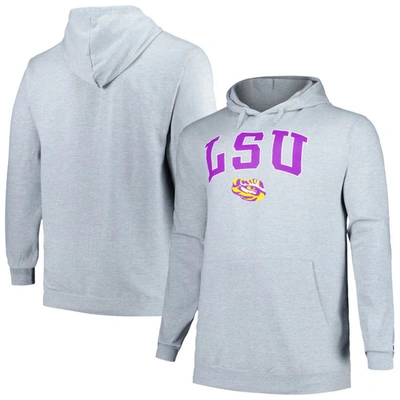 Champion Grey Lsu Tigers Big & Tall Arch Over Logo Powerblend Pullover Hoodie