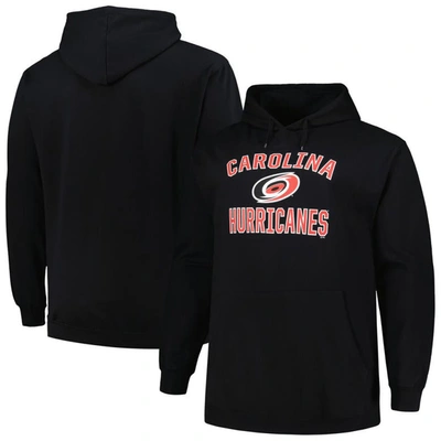Profile Men's  Black Carolina Hurricanes Big And Tall Arch Over Logo Pullover Hoodie