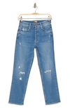 Mother The Tomcat High Waist Crop Straight Leg Jeans In Play Like A Pirate