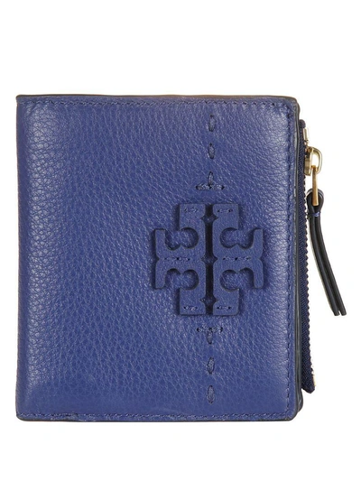Tory Burch Mcgaw Foldable Mini Wallet In Indigo