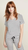 Pj Salvage V Neck Tee In Ivory