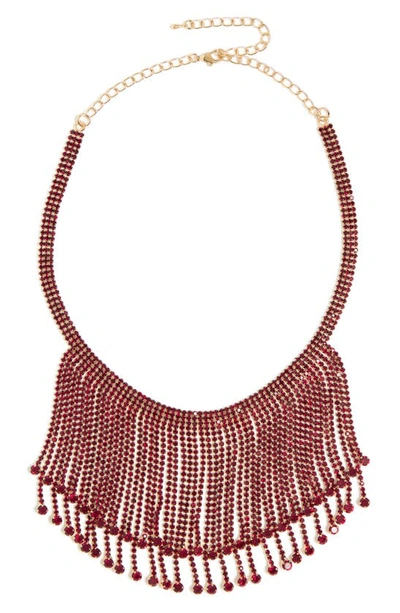 Tasha Crystal Fringe Collar Necklace In Red