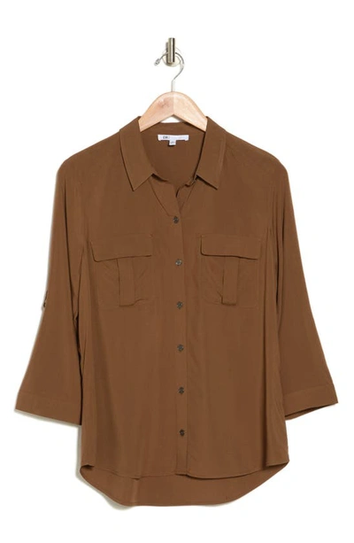 Dr2 By Daniel Rainn Roll Tab Utility Shirt In Saddle