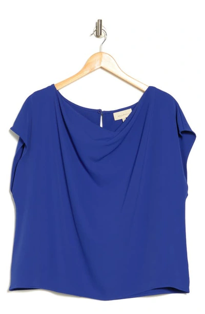 Melloday Cowl Neck Top In Electric Blue