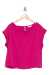 Melloday Cowl Neck Top In Pink