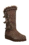 Bearpaw Genevieve Faux Fur Wedge Boot In Leopard