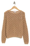 Dr2 By Daniel Rainn Crop Crochet Sweater In Straw