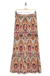 Dr2 By Daniel Rainn Paisley Button Front Maxi Skirt In Sand