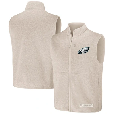 Nfl X Darius Rucker Collection By Fanatics  Oatmeal Philadelphia Eagles Full-zip Sweater Vest