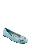 Trotters Sizzle Signature Flat In Aqua Leather