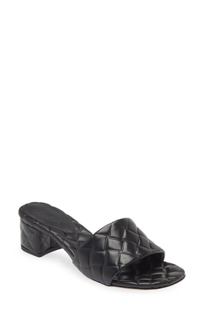 Bottega Veneta Intrecciato Embossed Slide Sandal In Black