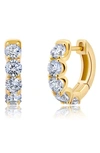 Crislu Small Brilliant Round Cubic Zirconia Hoop Earrings In Gold