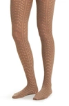 Oroblu Open Knit Tights In Toffee-melange