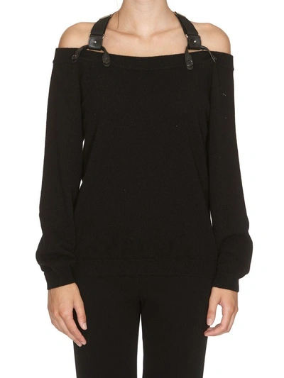 Moschino Off-the-shoulder Sweater In Black