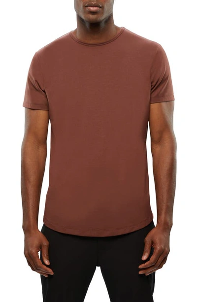 Cuts Ao Curve Hem Cotton Blend T-shirt In Umber