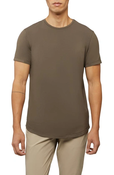 Cuts Ao Curve Hem Cotton Blend T-shirt In Shadow