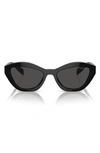 Prada 52mm Butterfly Sunglasses In Black