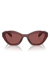 Prada 52mm Butterfly Sunglasses In Dark Violet