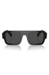 Prada 53mm Rectangle Sunglasses In Black