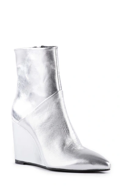 Seychelles Only Girl Pointed Toe Wedge Bootie In Silver