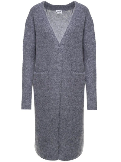 Acne Studios Raya Wool And Mohair-blend Cardigan In Grigio