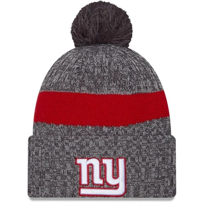 New Era Grey New York Giants 2023 Sideline Sport Cuffed Pom Knit Hat