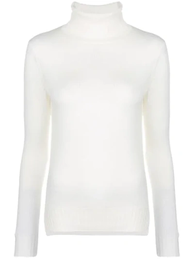 Loro Piana Cashmere Turtleneck Sweater In White