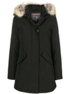 Woolrich Fur Raincoat In Black