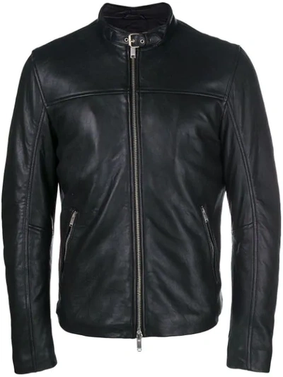 Dondup Leather Racer Jacket - Black
