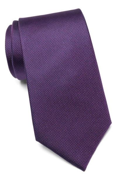 Duchamp Micro Neat Silk Tie In Purple