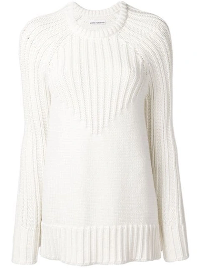 Paco Rabanne Ribbed Design Sweater - White