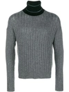 Prada Roll Neck Sweater In Grey