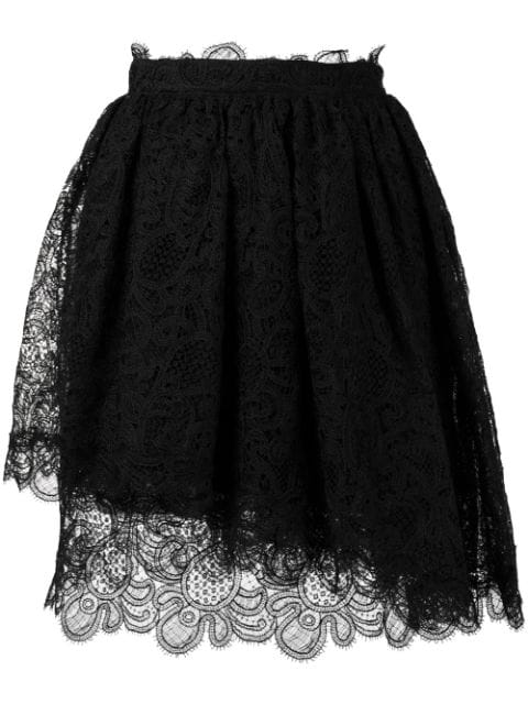 Ermanno Scervino Lace Detail Short Skirt - Black | ModeSens