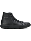 Prada Ankle Lace-up Sneakers - Black