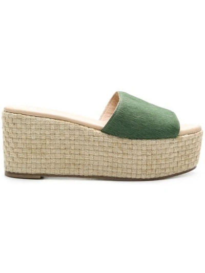 Solange Sandals Flat Wedge Sandals In Green