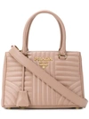 Prada Quilted Logo Tote Bag In Pink