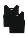 Dolce & Gabbana Day-by-day Pack Of Two Cotton-blend Vests In Black