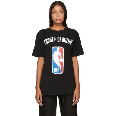 Marcelo Burlon County Of Milan Nba Cotton T-shirt In Nero