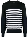 Joseph Stripe Novelty Knit Sweater - Black