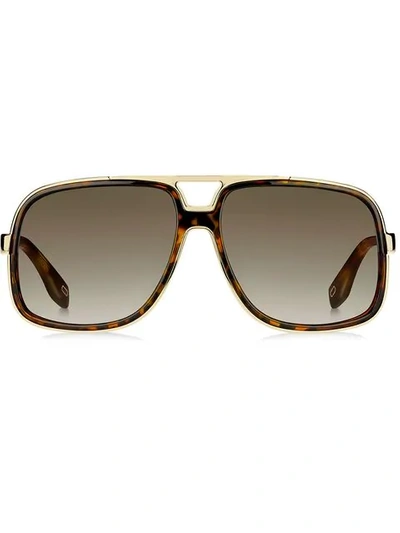 Marc Jacobs Oversized Aviator Sunglasses In Brown