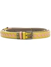 Bottega Veneta Reversible Intrecciato Weave And Snake Embossed Belt In Pink & Purple