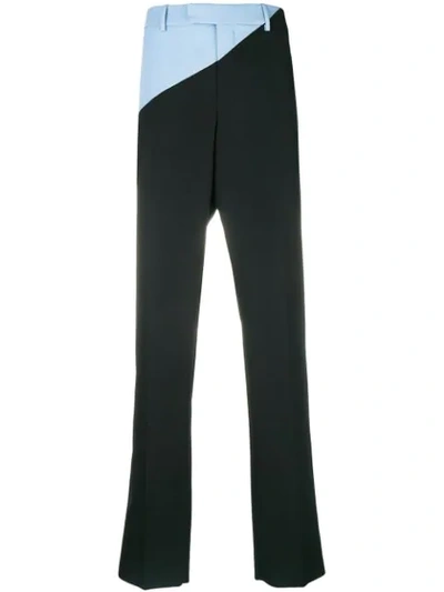 Calvin Klein 205w39nyc Bicolour Straight Leg Trousers In Black