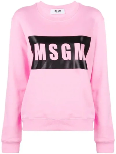 Msgm Logo Sweatshirt In Rosa (pink)