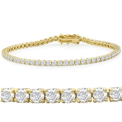 Pompeii3 14k White, Rose, Or Yellow Gold Round Diamond Tennis Bracelet 5cttw 7" Women's