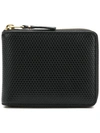 Comme Des Garçons Diamond Effect Zip Around Wallet In Black